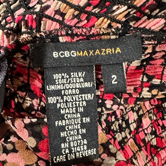 BCBG 100% silk dress. Size 2. Wedding guest, Spring, dainty floral, femme-girly - Picture 8 of 10
